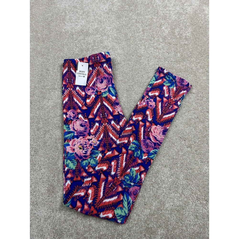 Body Central‎ Leggings Womens Small Multicolor Floral Low Rise Ankle Stretch